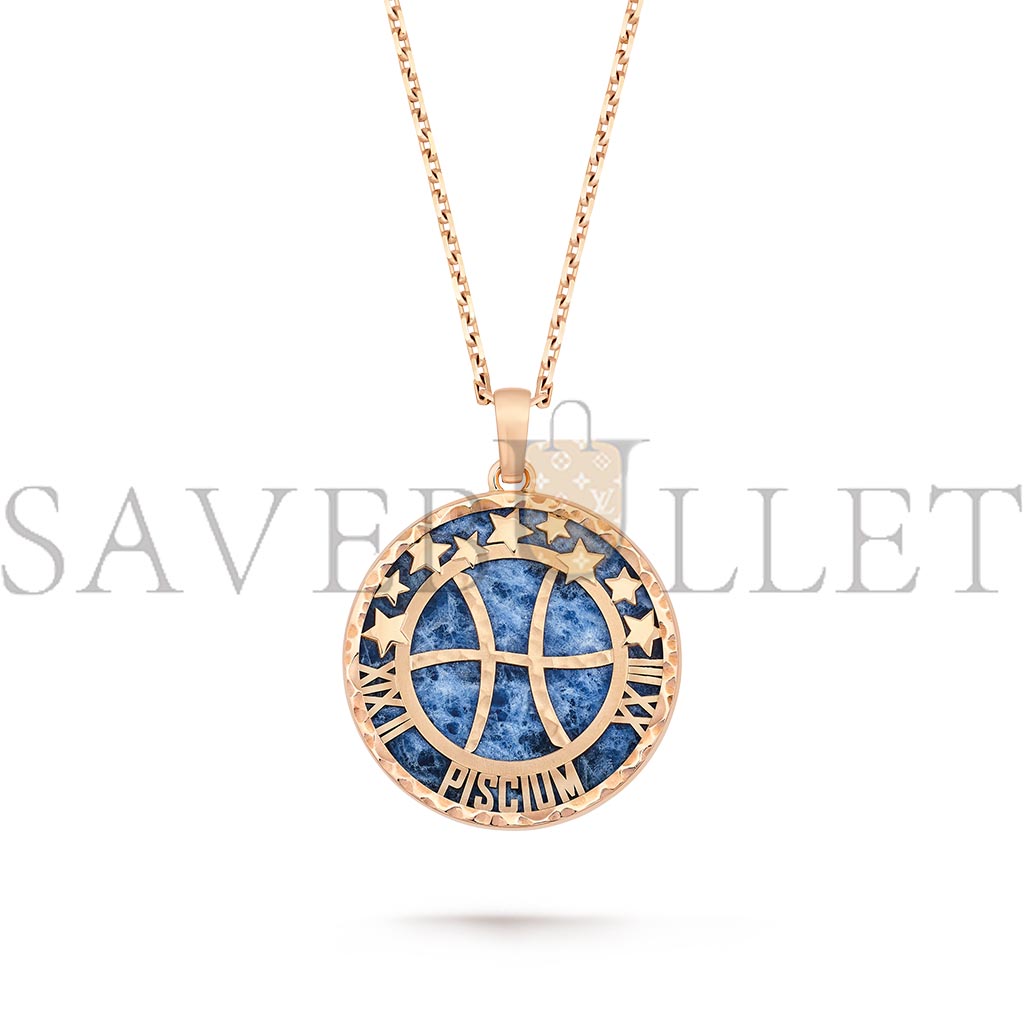 VAN CLEEF ARPELS ZODIAQUE LONG NECKLACE PISCIUM (PISCES) - ROSE GOLD, SODALITE  VCARP9RG00